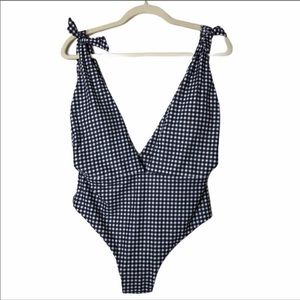 Gingham one piece bathing suit